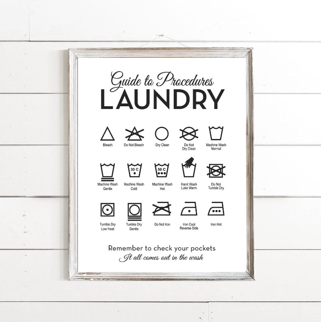 Laundry Procedures Modern - Lettered & Lined