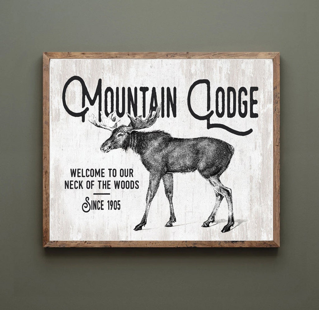 Mountain Lodge Moose Print 