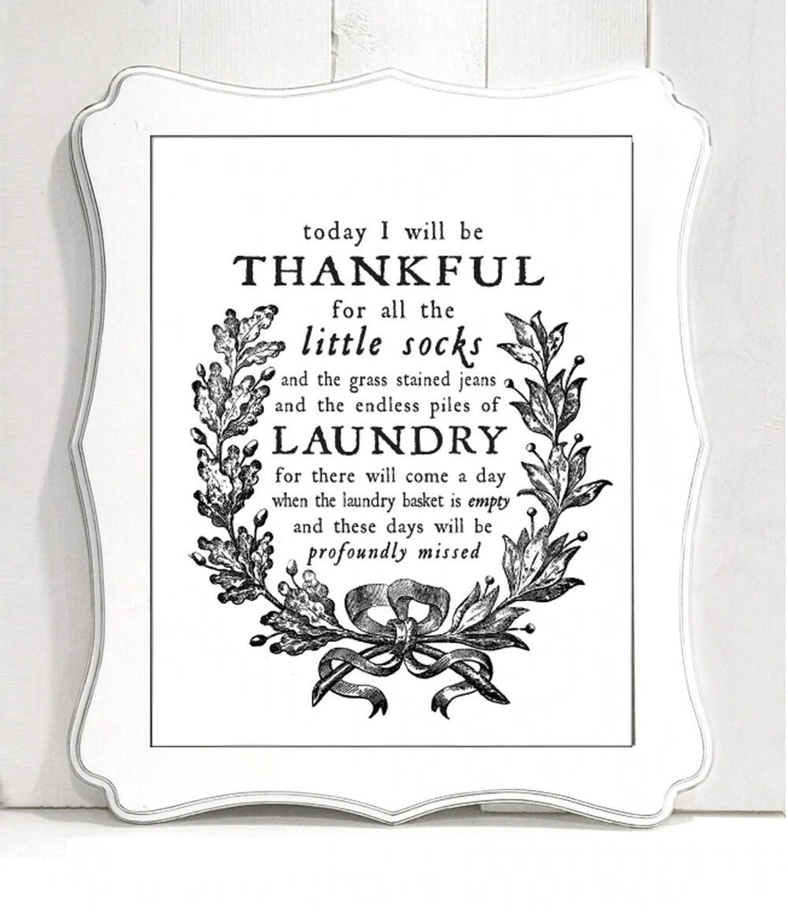 Today I Will Be Thankful For All The Little Socks Vintage Wreath Print 