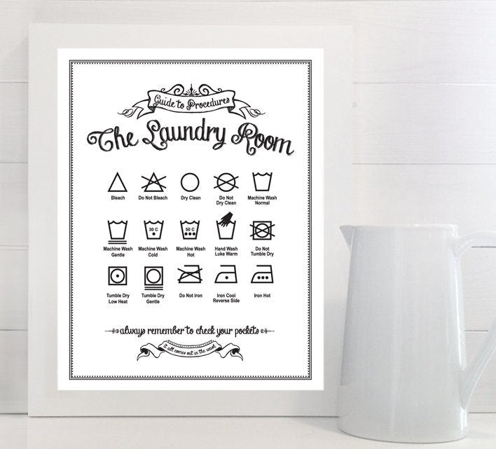 Laundry Room Procedures - Lettered & Lined