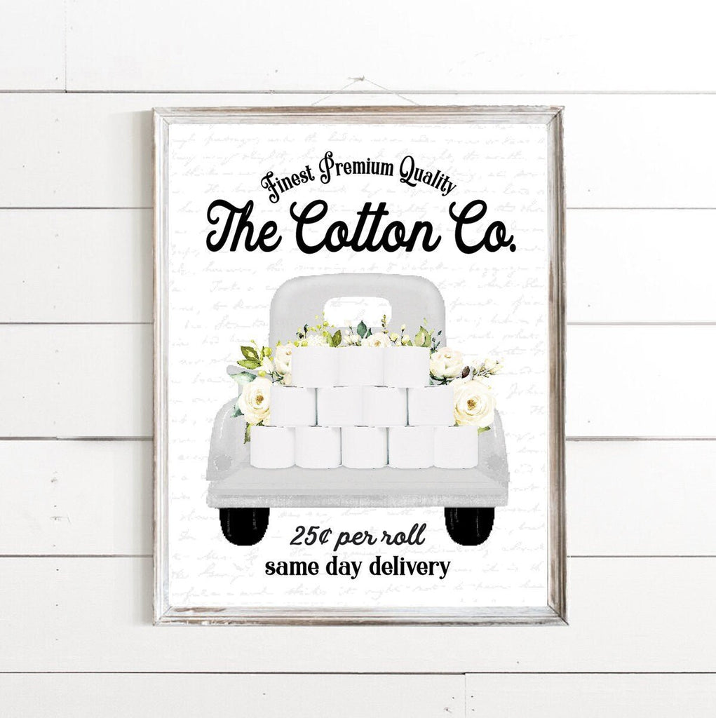 White Cotton Co Truck 25 Cents Per Roll - Lettered & Lined