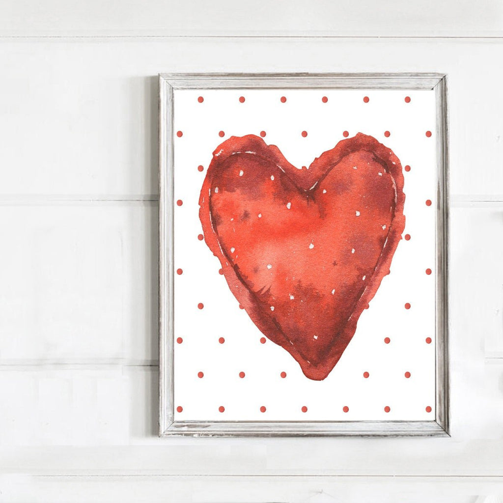 Red Heart Red Dots - Lettered & Lined