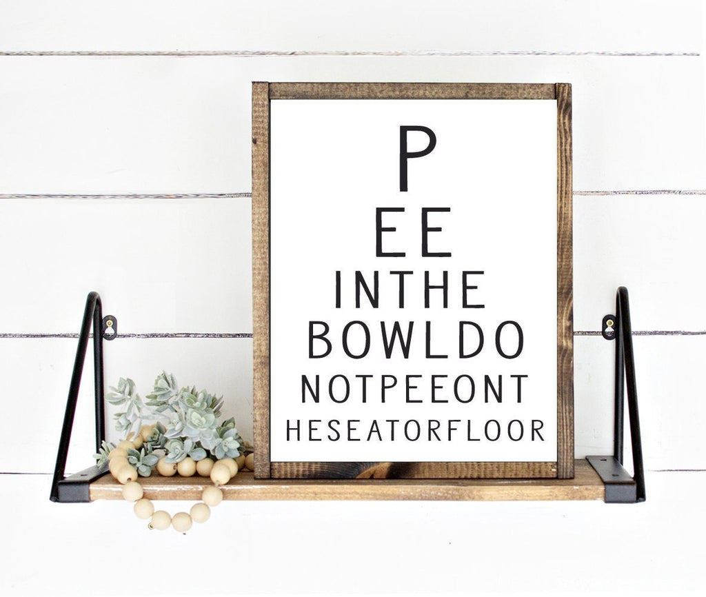 Bathroom Eye Chart - Lettered & Lined