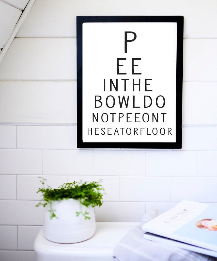 Bathroom Eye Chart Print 