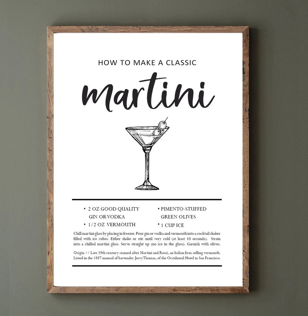 Martini: How To Make A Classic Cocktail - Lettered & Lined