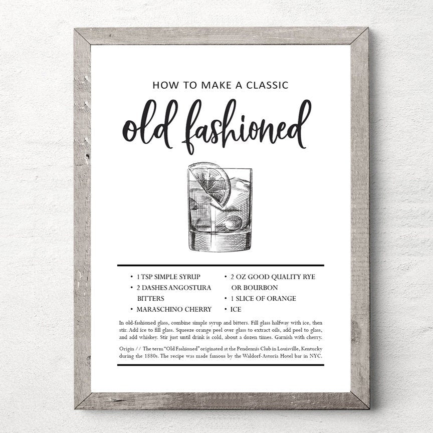 Old Fashioned: How To Make A Classic Cocktail Print 