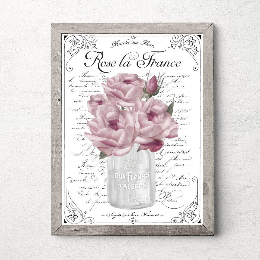 Rose La France French Print 