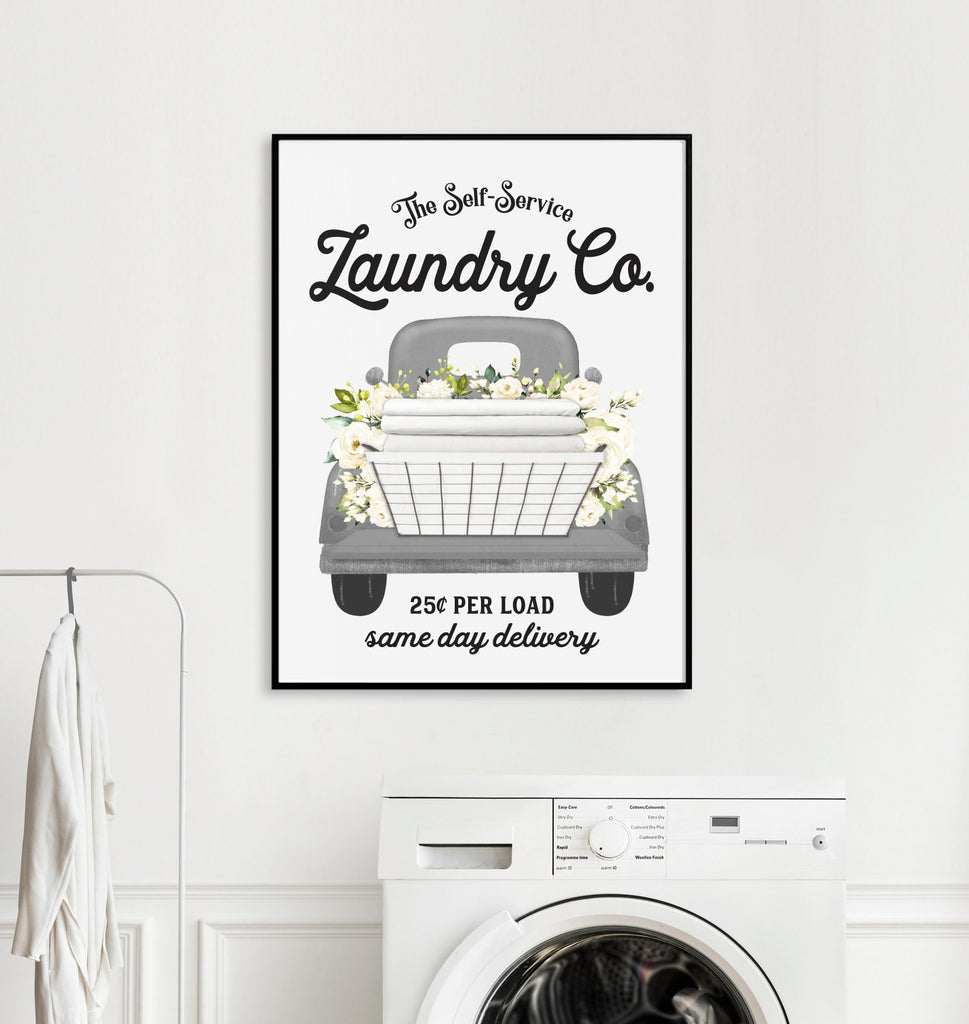 Set of 3 Gray Laundry Wall Art: Laundry Co | Laundry Wall Decor | Farmhouse Laundry Decor | Laundry Signs | Vintage Laundry | Wall Hanging