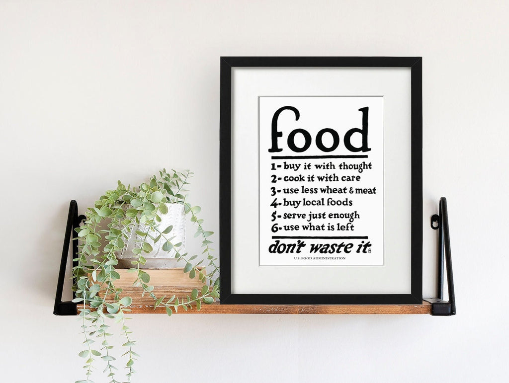Food Don't Waste It Historic 1917 Print 