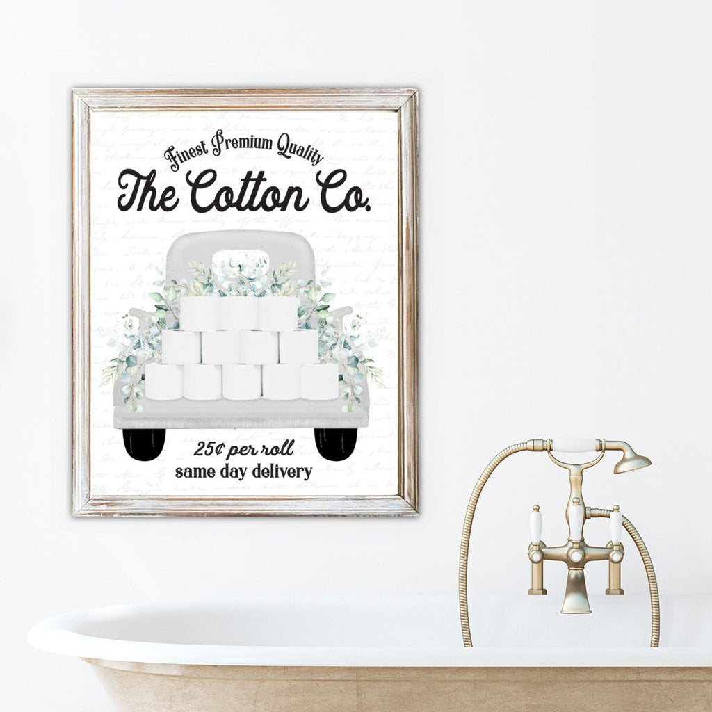 Set of 3 Eucalyptus White Bathroom - Lettered & Lined