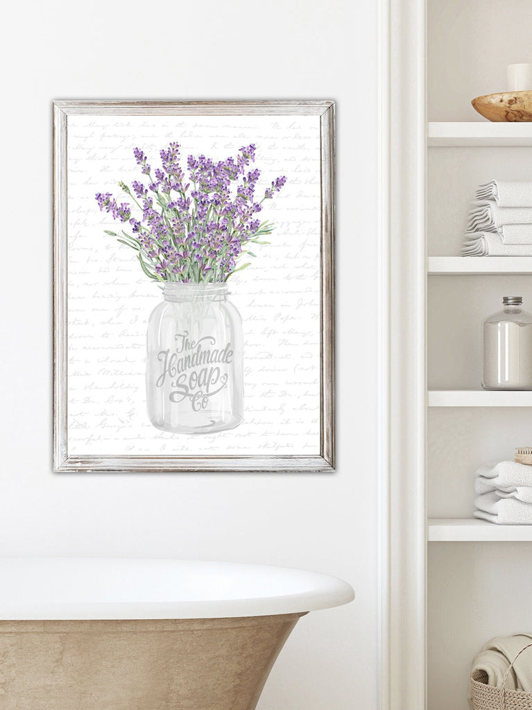 Lavender Floral White Mason Print 