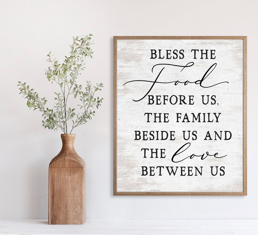 Bless The Food Before Us The Family Beside Us And The Love Between Us - Lettered & Lined bless-the-food-before-us-the-family-beside-us-and-the-love-between-us-lettered-lined