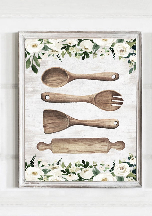 Rolling Pin Floral Kitchen Print 