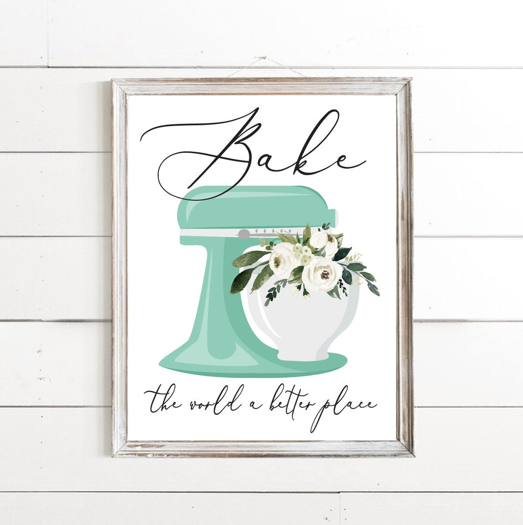 Bake The World A Better Place Floral Print 