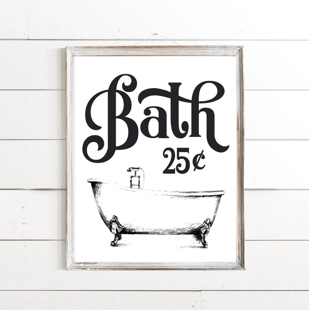 Set of 3 Hot Bath White Tub Soap Soak Prints 