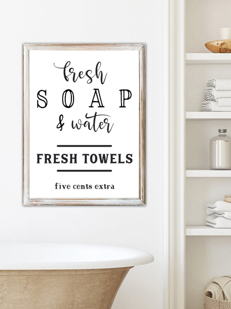 Set of 3 White Tub Fresh Soap Bath 25 Cents Relax Soak - Lettered & Lined