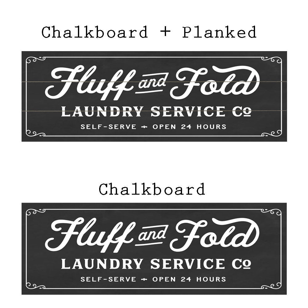 Fluff and Fold Laundry Service Co Sign - Lettered & Lined