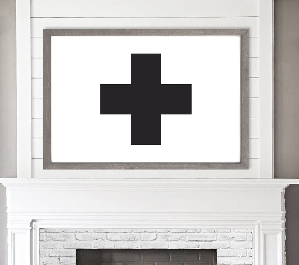 Black & White Swiss Cross - Lettered & Lined