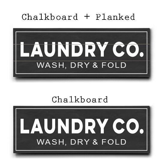 Laundry Co Wash Dry & Fold Canvas Sign - Lettered & Lined