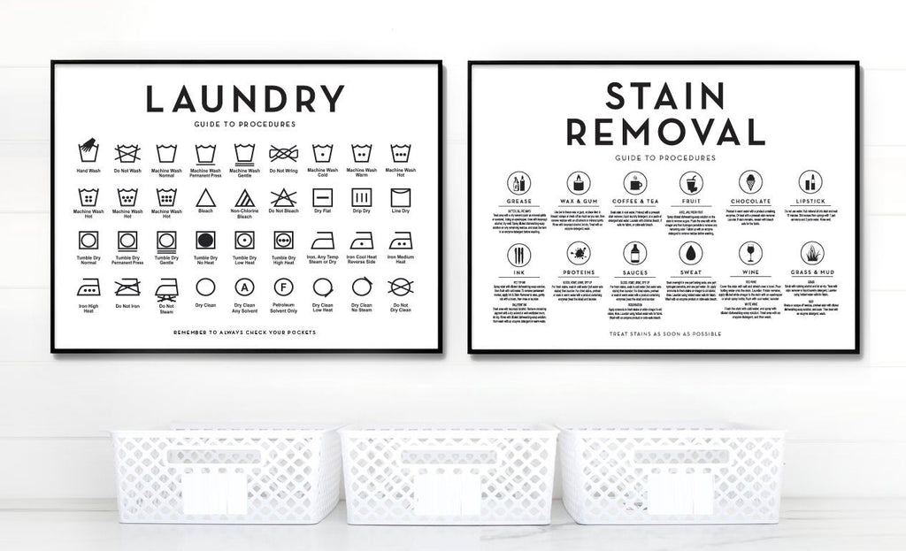 Laundry Guide To Procedures Print Set Horizontal - Lettered & Lined