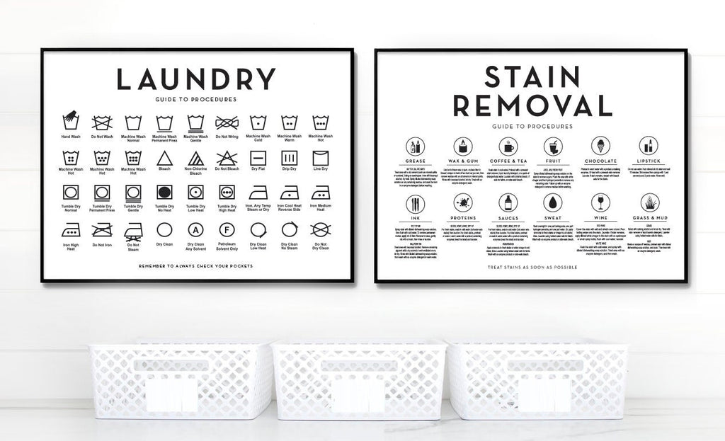Laundry Guide To Procedures Print Set Horizontal - Lettered & Lined