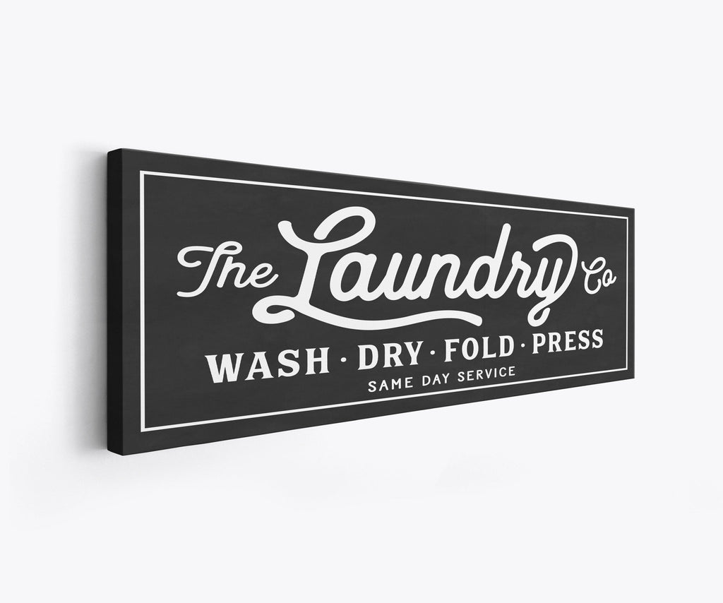 The Laundry Co Original Canvas Sign - Lettered & Lined