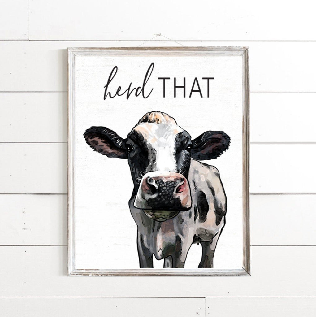 Set of 3 Custom Bathroom Prints: Cow, Donkey & Sheep - Lettered & Lined