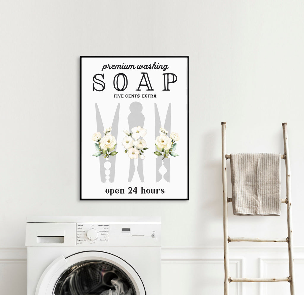Set of 3 White Laundry Wall Art: Laundry Co | Laundry Wall Decor | Farmhouse Laundry Decor | Laundry Signs | Vintage Laundry | Wall Hanging