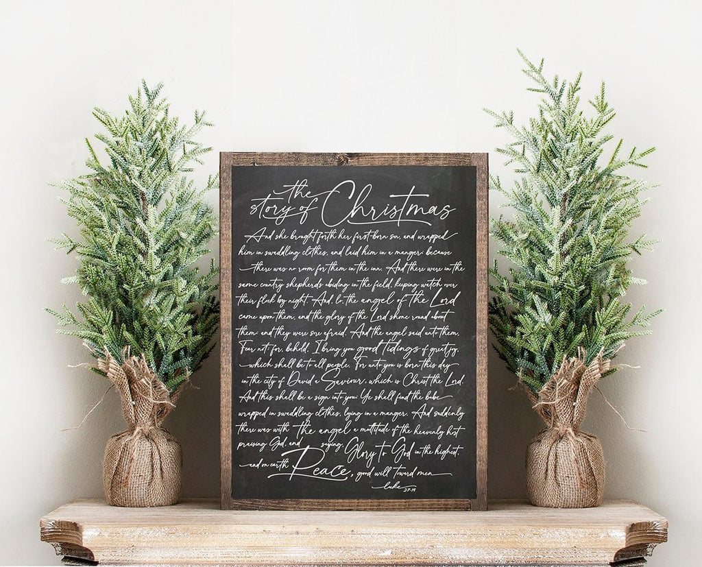 The Story of Christmas Luke 2:7 - Lettered & Lined