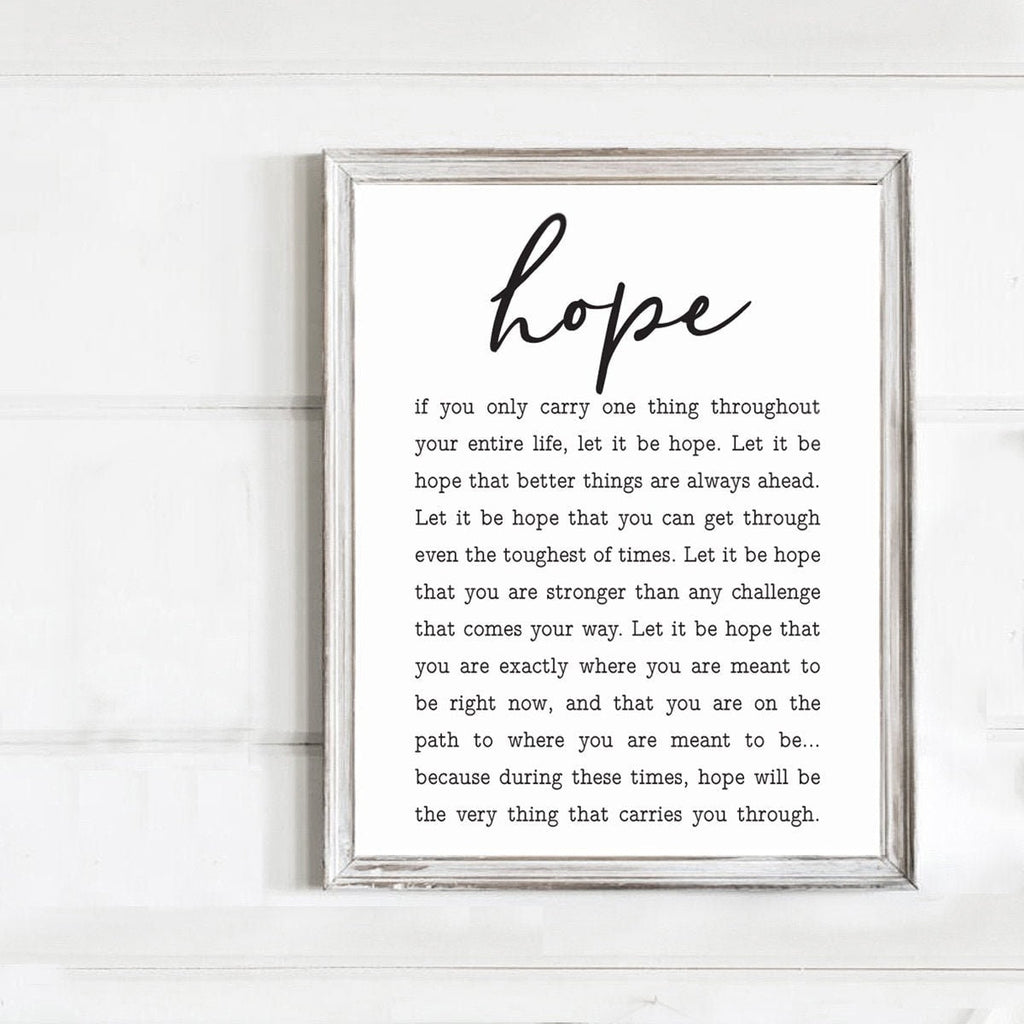 Hope Quote Art | Farmhouse Decor | Farmhouse Wall Decor | Vintage Sign | Wall Art | Wall Hanging | Hand Crafted | Vintage Wall Art Prints