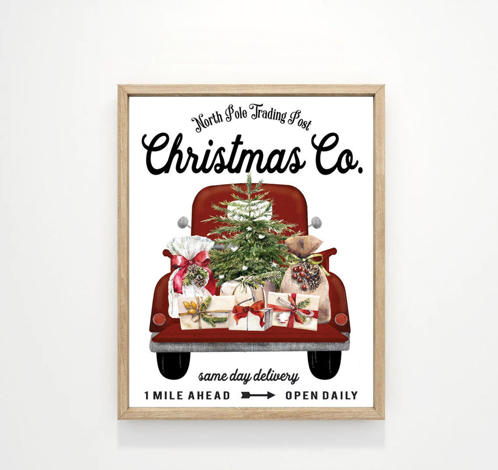 Christmas Co Festive Red Truck Tree Presents