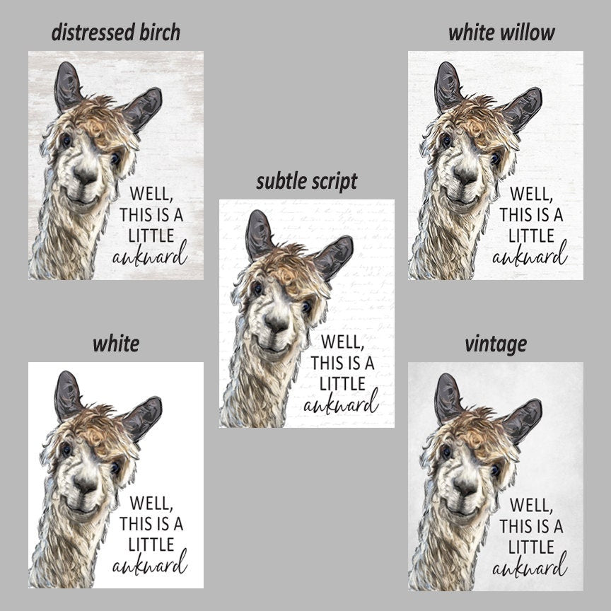Set of 3 Llama, Cow, & Donkey Watercolor