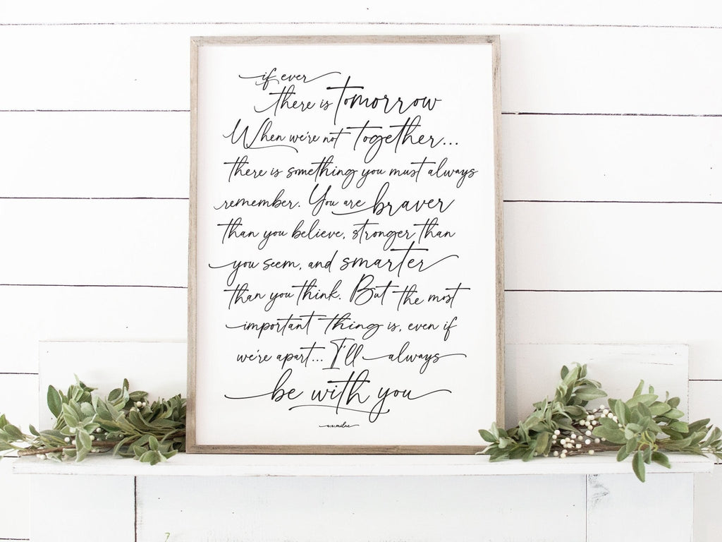 I'll Always Be With You A.A. Milne Script - Lettered & Lined