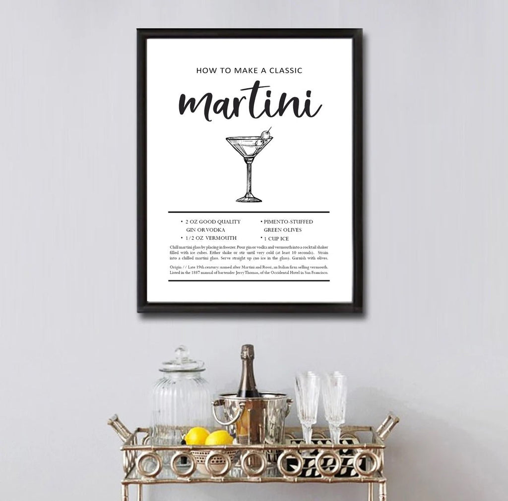 Custom set of any 3 cocktail prints - Lettered & Lined