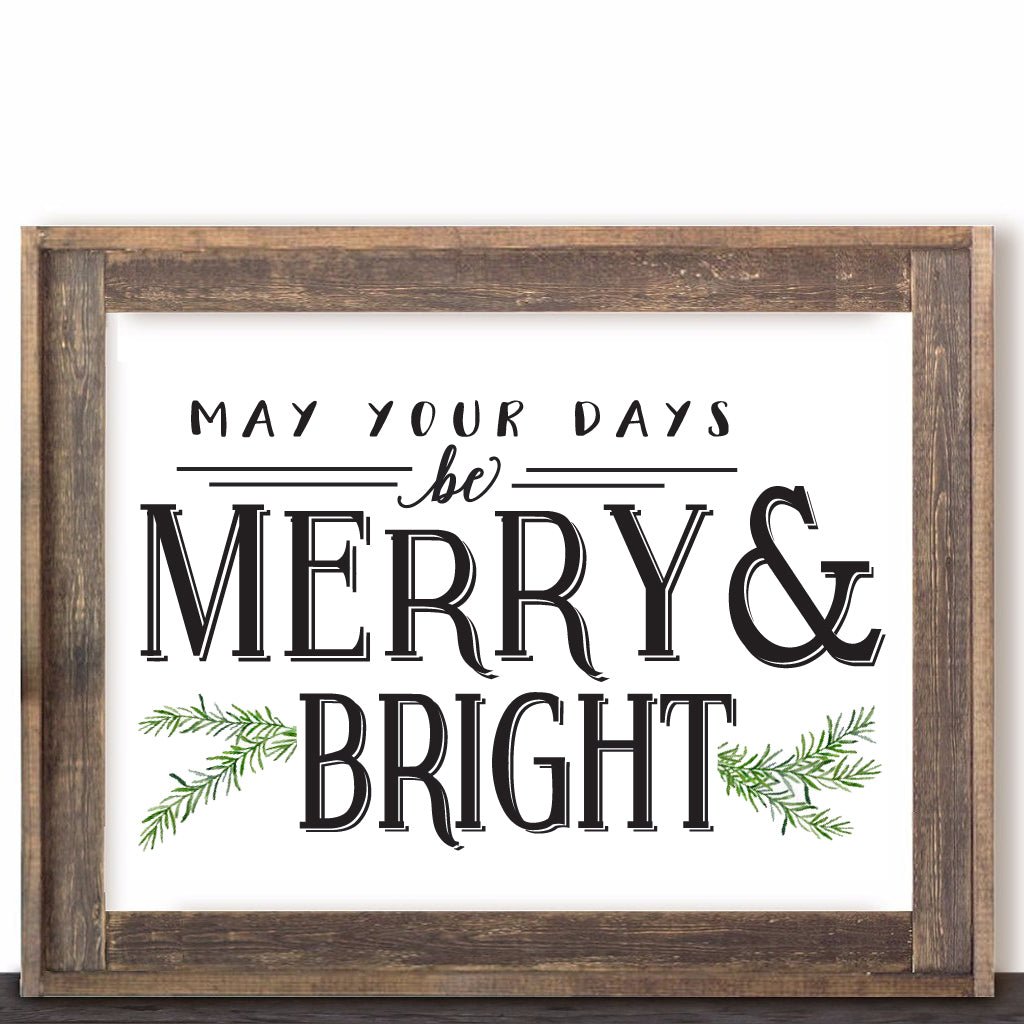 May Your Days Be Merry & Bright - Lettered & Lined