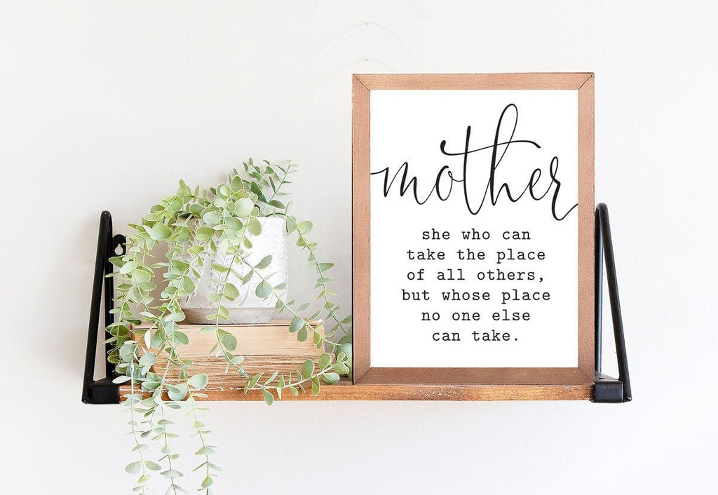 Mother She Who Can Take The Place Of All Others - Lettered & Lined