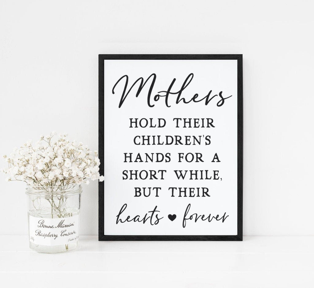 Mothers Hold Their Children's Hands - Lettered & Lined
