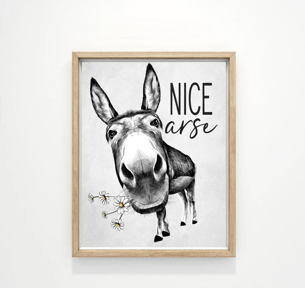 Nice Arse Donkey with Daisies Full Body - Lettered & Lined