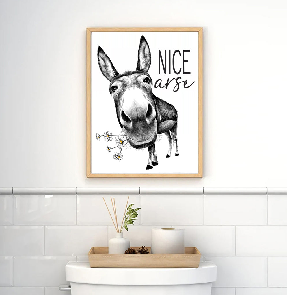 Nice Arse Donkey with Daisies Full Body - Lettered & Lined