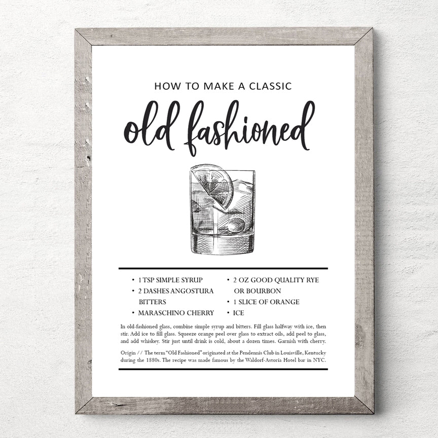 Custom set of any 3 cocktail prints - Lettered & Lined