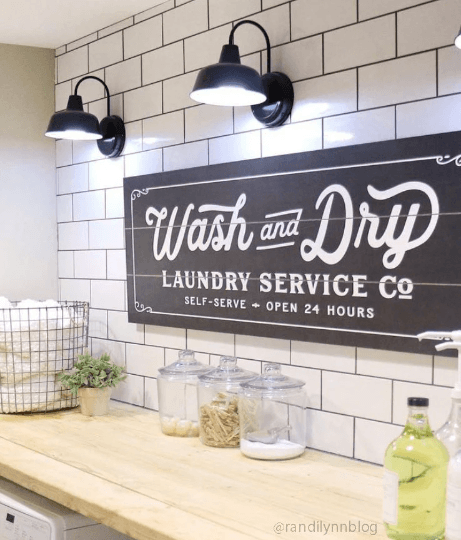 Personalized Wash and Dry Laundry Service Co Sign - Lettered & Lined